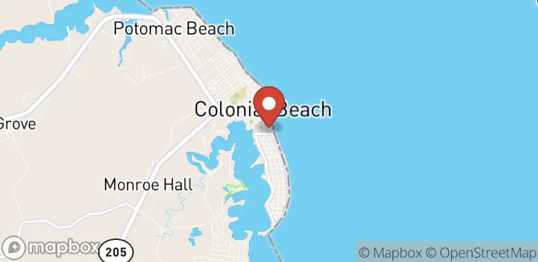 Map of 100 Hawthorn St, Colonial Beach, VA 22443